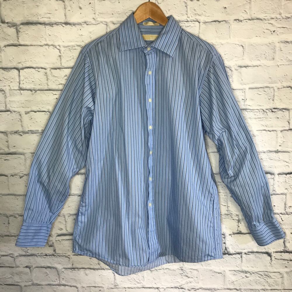 Michael Kors Striped Light Blue Dress Shirt